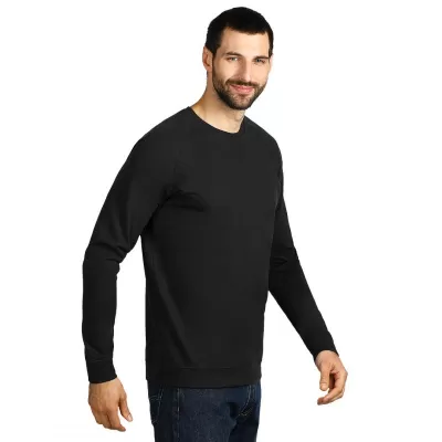 WING, dukserica sa raglan rukavima i okruglim izrezom, 260 g/m2, crna