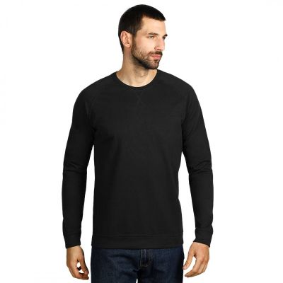 WING, dukserica sa raglan rukavima i okruglim izrezom, 260 g/m2, crna