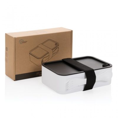 GRS recycled PP lunch box with spork