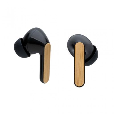 Bamboo TWS earbuds with RCS recycled plastic