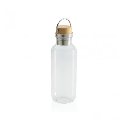 RCS RPET bottle with bamboo lid and handle