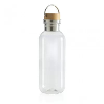 RCS RPET bottle with bamboo lid and handle