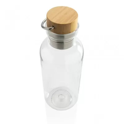 RCS RPET bottle with bamboo lid and handle