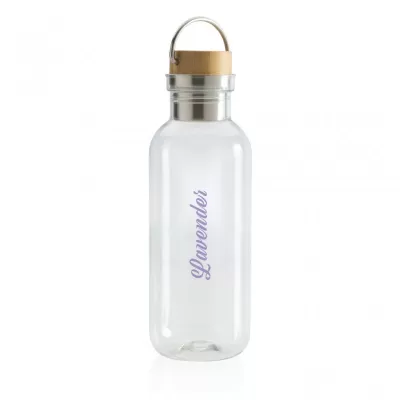 RCS RPET bottle with bamboo lid and handle