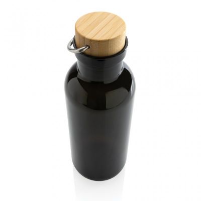 RCS RPET bottle with bamboo lid and handle