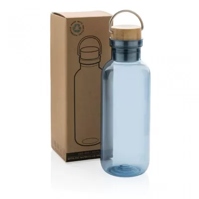 RCS RPET bottle with bamboo lid and handle