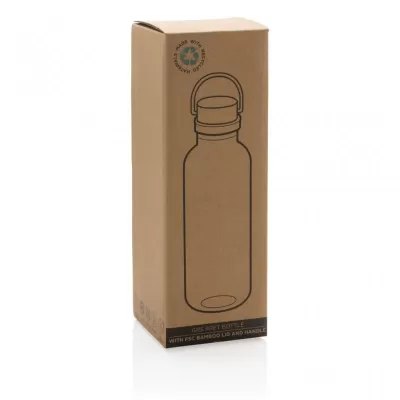 RCS RPET bottle with bamboo lid and handle