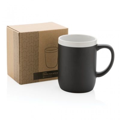 Ceramic mug with white rim 300ml