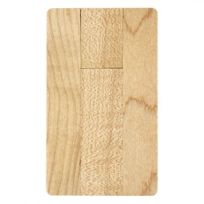 CREDIT CARD WOOD, usb flash memorija, bež, 64GB