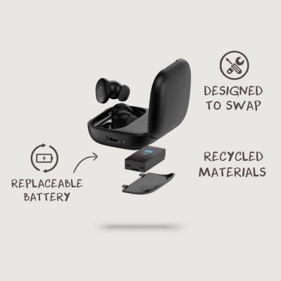 Lakewood RCS recycled and repairable wireless earbuds