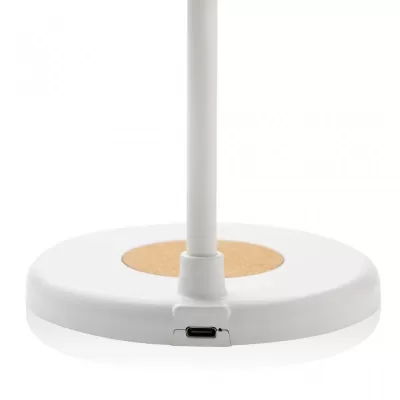 Zenara RCS recycled plastic and cork 15W wireless desk lamp