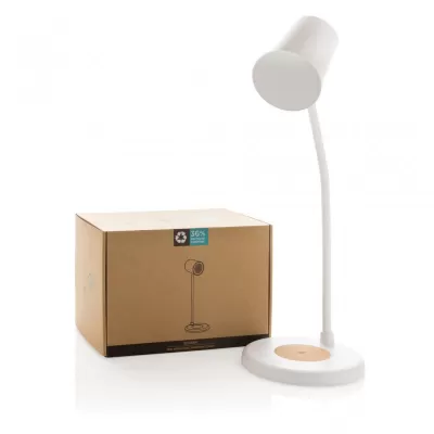 Zenara RCS recycled plastic and cork 15W wireless desk lamp