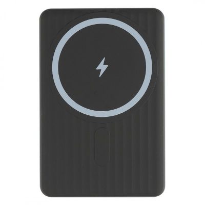 BOUNCE SLIM, pomoćna baterija sa magnetom 5.000 mah, bežično punjenje, 15w, crna