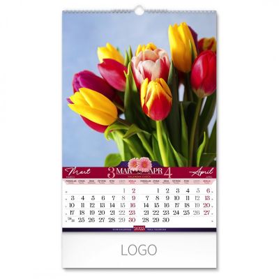 FLOWERS, zidni kalendar: 7 listova, dvomesečni