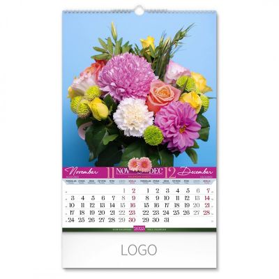 FLOWERS, zidni kalendar: 7 listova, dvomesečni