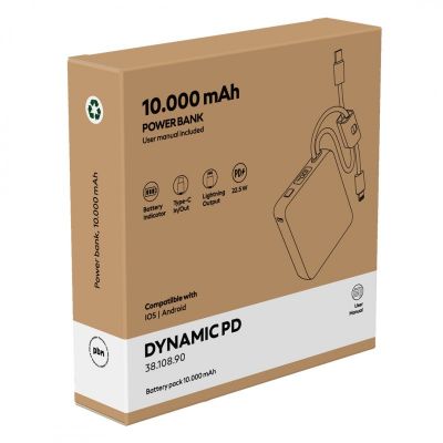 DYNAMIC PD, pomoćna baterija, 10.000 mah, bela