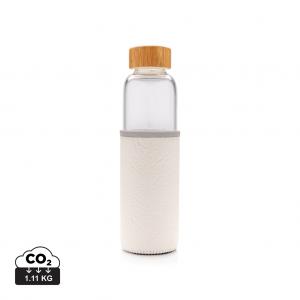 Glass bottle with textured PU sleeve